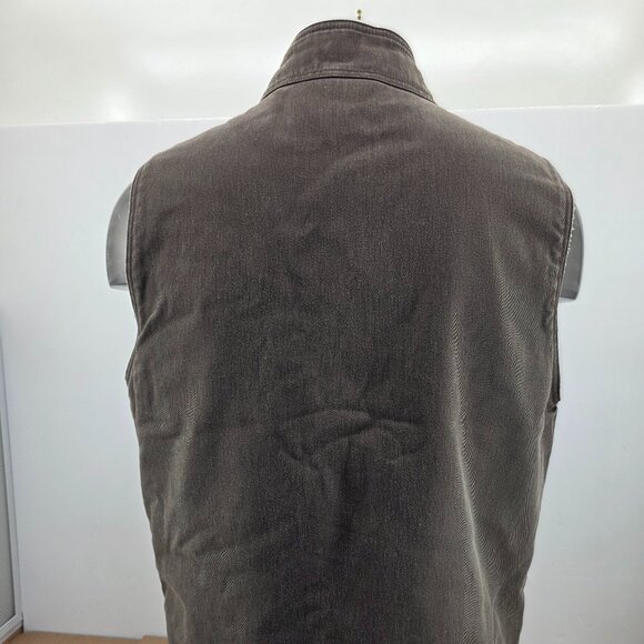 Wolverine Mens Canvas Vest Sherpa Lined Faded Brown Full Zip Size Large - Picture 6 of 10